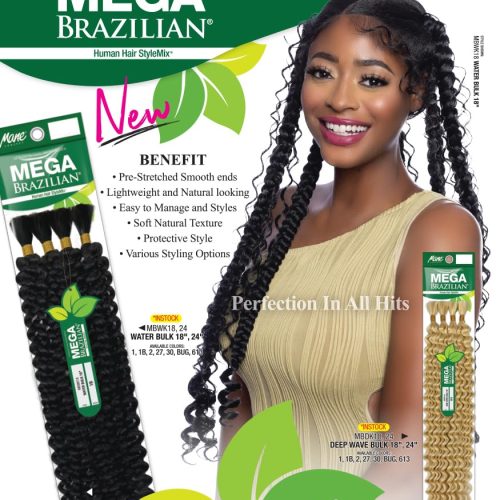 Mane Concept Mega Brazilian Human Hair Blend Braids - DEEP WAVE BULK 18" - Image 2