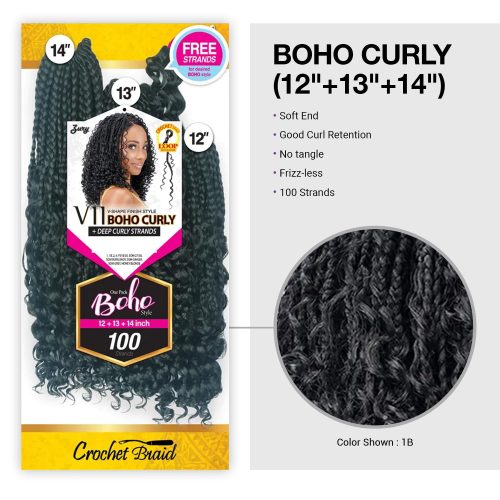 Zury Sis  Crochet Braid - V11 Boho CURLY 12/13/14 inch - Image 3
