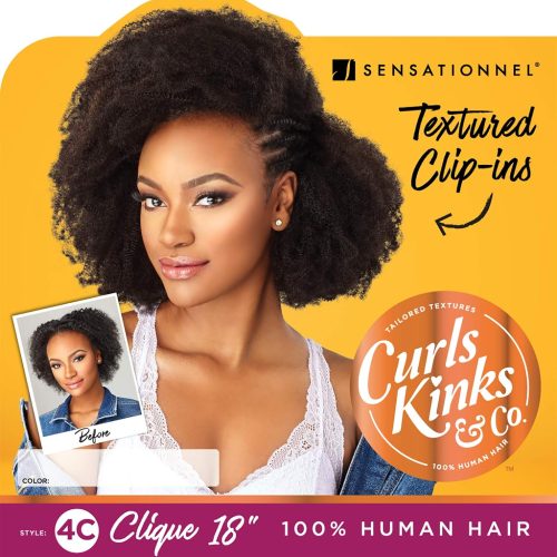 Sensationnel Human Hair Curls Kinks & CO Textured Clip In Extension - HH 4C CLIQUE 9PCS (14- Inch) - Image 3