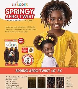 Outre X-Pression LiL Looks 3X Crochet Braid - SPRINGY AFRO TWIST 10" - Image 3