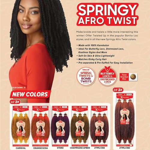 Outre X-Pression Twisted Up Crochet Braid - 3X SPRINGY AFRO TWIST 16" - Image 3