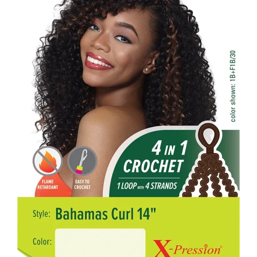 Outre X-Pression 4 In 1 Pre Loop Crochet Braid BAHAMAS CURL 14 Inch - Image 3