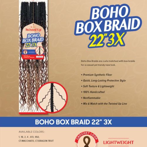 Outre X Pression Twisted Up Crochet Braid - 3X BOHO BOX BRAID 22" - Image 3