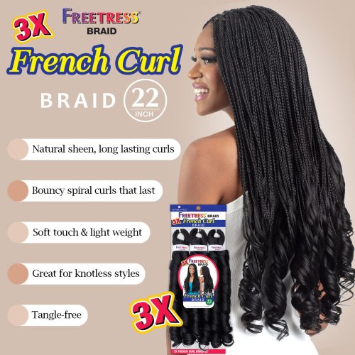 Freetress Braid Synthetic Hair 3X Braid - FRENCH CURL 22" - Image 3