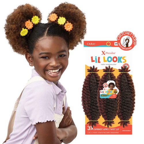Outre X-Pression LiL Looks 3X Crochet Braid - SPRINGY AFRO TWIST 10" - Image 4
