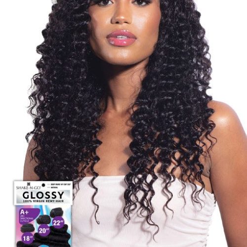 GLOSSY 100% VIRGIN REMY HAIR - DEEP WAVE (18"/20"/22", NATURAL BLACK) - Image 3