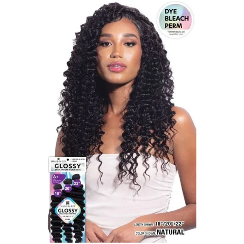 GLOSSY 100% VIRGIN REMY HAIR - DEEP WAVE (18"/20"/22", NATURAL BLACK) - Image 1
