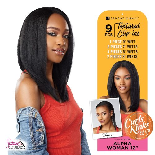 Sensationnel Premium Fiber Curls Kinks & Co Textured Clip-In - ALPHA WOMAN 12 inches - Image 4