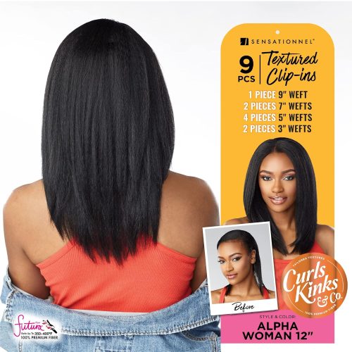 Sensationnel Premium Fiber Curls Kinks & Co Textured Clip-In - ALPHA WOMAN 12 inches - Image 2