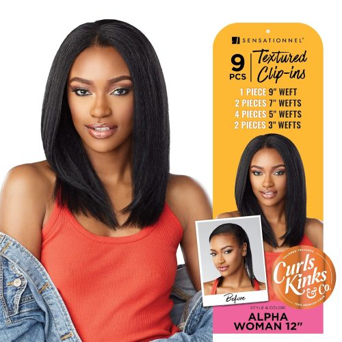 Sensationnel Premium Fiber Curls Kinks & Co Textured Clip-In - ALPHA WOMAN 12 inches - Image 6