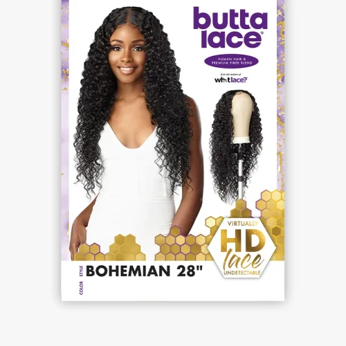 Sensationnel Human Hair Blend HD Lace Front Wig Butta Lace Bohemian 28 inches - Image 4