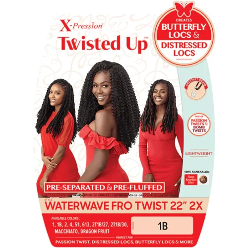 Outre X-Pression Crochet Braid Twisted Up Water Wave Fro Twist 22" 2X - Image 4
