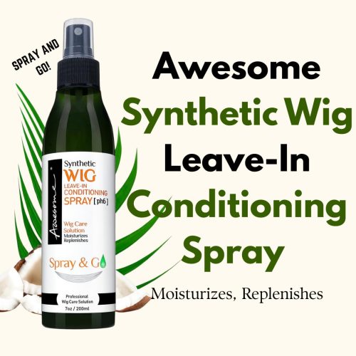 Awesome | Synthetic Wig Leave-in Conditioner Spray, pH6, Professional Wig Care Solution, Detangle Spray, Moisturizes & Replenishes Synthetic Wigs, Contains Coconut Oil, 7oz - Image 2