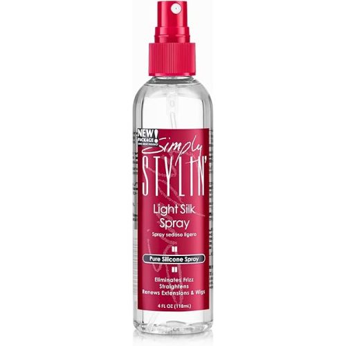 Simply Stylin' Silk Serum - Anti-Frizz Heat Protectant for Synthetic Wigs- Pure Silicone Serum for Dry and Frizzy Hair - Detangler - 4 fl oz