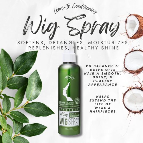 AllDay Locks Synthetic Wig Spray (8 oz) | Revitalizing & Refreshing Leave-In Conditioner | Smoothens, Detangles & Nourishes | Cleanses, Softens and Revitalizes Synthetic Hair | 8 oz - Image 2