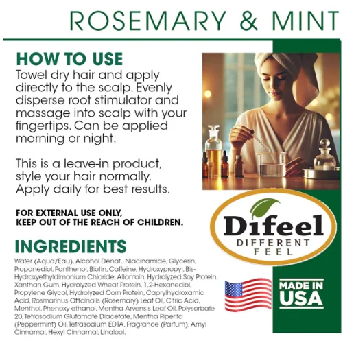 Difeel Rosemary and Mint Infused with Biotin - Root Stimulator 7.1 oz. - Image 4