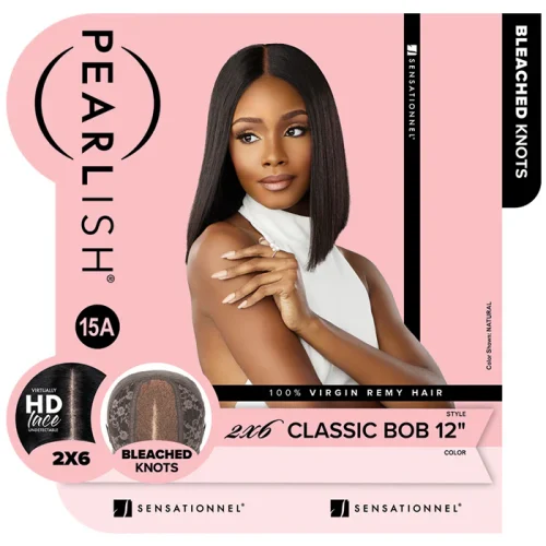 Sensationnel Pearlish 15A 100% Virgin Remy Hair 2x6 HD Lace Front Wig - CLASSIC BOB 12"- Bleached Knots - Image 4