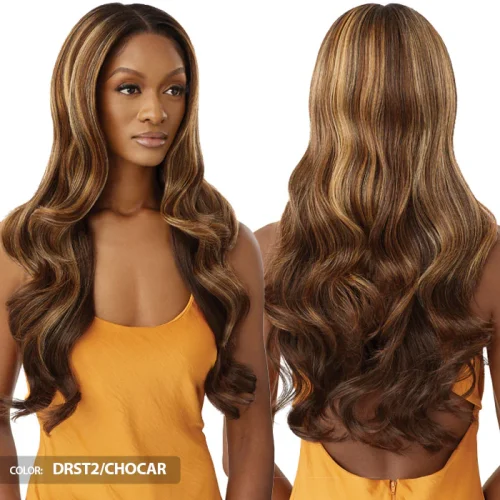 Outre Airtied Human Hair Blend Glueless 100% Fully Hand-Tied 13X6 HD Lace Front Wig - HHB-GLAM WAVES 28" - Image 2