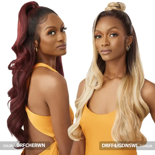 Outre Airtied Human Hair Blend Glueless 100% Fully Hand-Tied 13X6 HD Lace Front Wig - HHB-GLAM WAVES 28" - Image 3