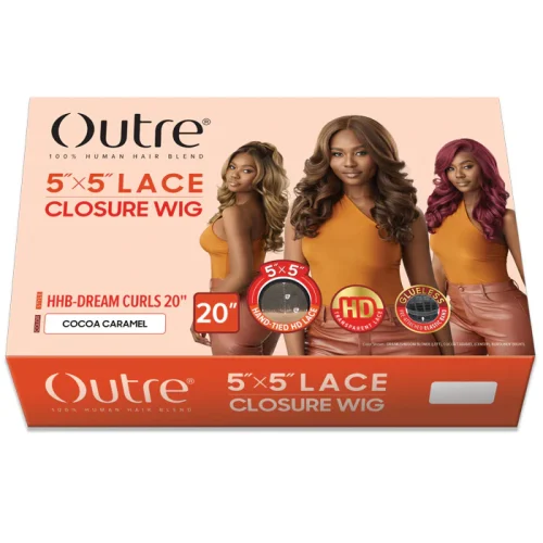 Outre 5x5 Lace Closure Wig Human Hair Blend Glueless HD Lace Front Wig - HHB-DREAM CURLS 20 - Image 4