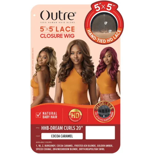Outre 5x5 Lace Closure Wig Human Hair Blend Glueless HD Lace Front Wig - HHB-DREAM CURLS 20 - Image 5